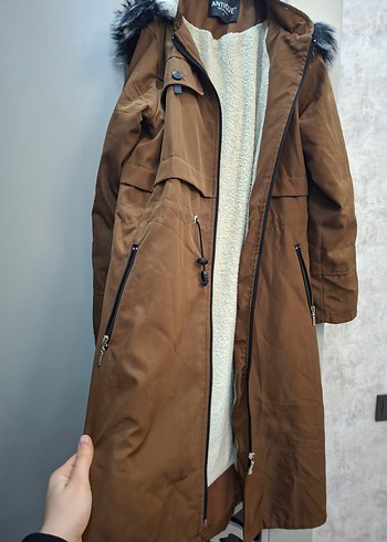 kahverengi Uzun Kadın Kışlık mont - Görsel 3