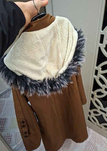 kahverengi Uzun Kadın Kışlık mont - Görsel 5