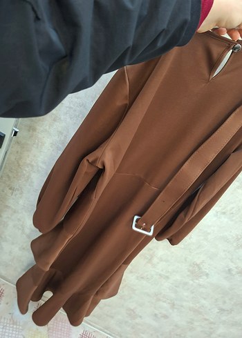 Kadın Kahverengi Uzun Kollu  Elbise - Görsel 3