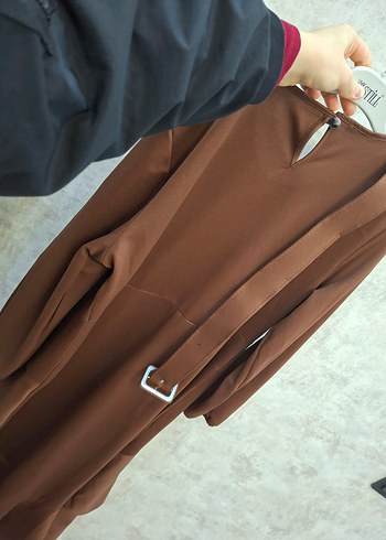 Kadın Kahverengi Uzun Kollu  Elbise - Görsel 4