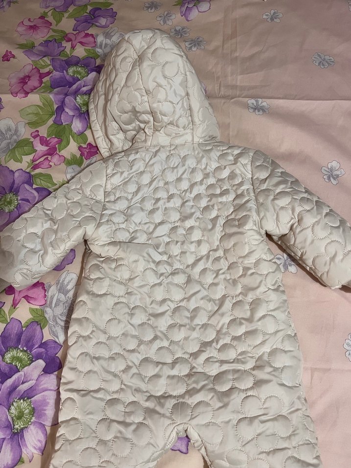 Beyaz Kürklü Bebek Kız Kar Tulumu - Görsel 2