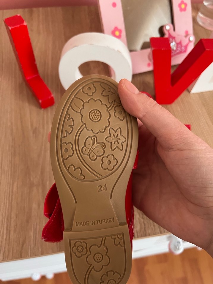 Kız Çocuk Kırmızı Fiyonk Detaylı Babet - Görsel 3