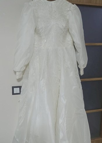 Klasik Beyaz A Kesim Gelinlik - Görsel 4