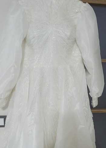 Klasik Beyaz A Kesim Gelinlik - Görsel 3