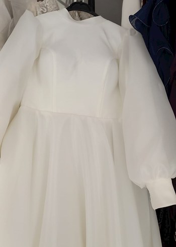 Klasik Beyaz A Kesim Gelinlik - Görsel 5