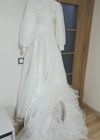 Klasik Beyaz A Kesim Gelinlik - Görsel 2