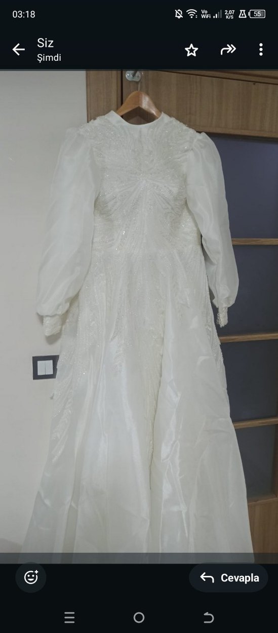 Klasik Beyaz A Kesim Gelinlik - Görsel 4