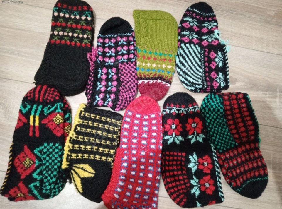 Kadın Çok Renkli Örgü Patikler - Görsel 2