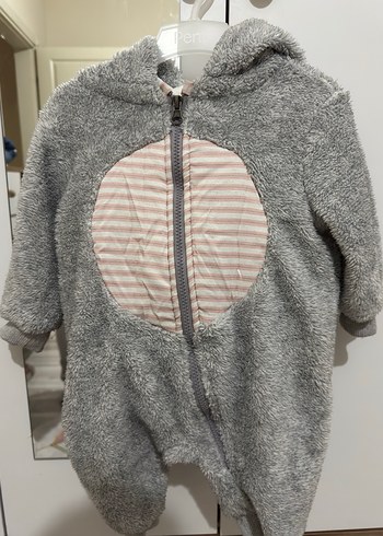 Gri Erkek Bebek Peluş Tulum - Görsel 2