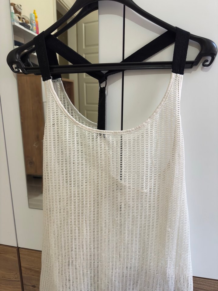 Beyaz İp Askılı Halter Yaka Kadın bikini üstü - Görsel 2