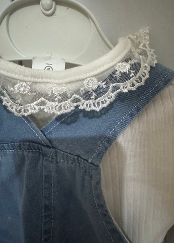 Nakışlı Mavi Kız Kot Slopet - Görsel 3