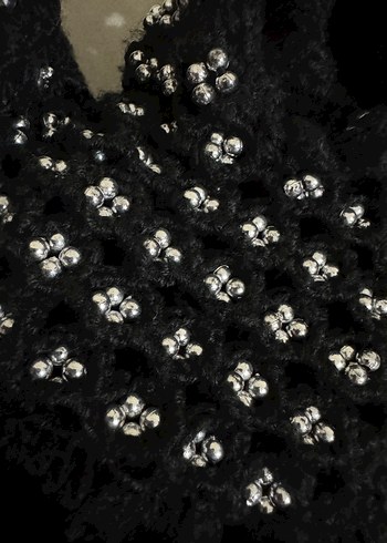 Siyah boncuklu Kadın patik - Görsel 2