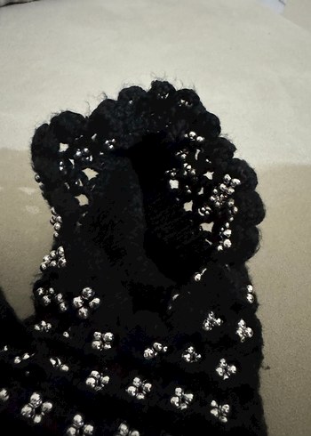 Siyah boncuklu Kadın patik - Görsel 3