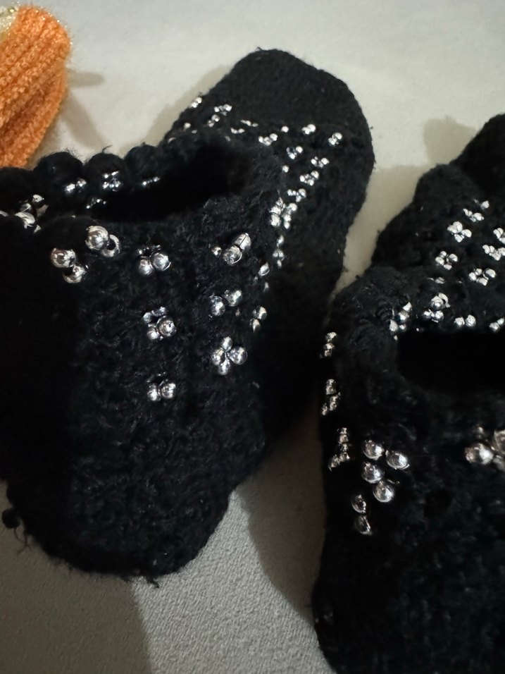 Siyah boncuklu Kadın patik - Görsel 5