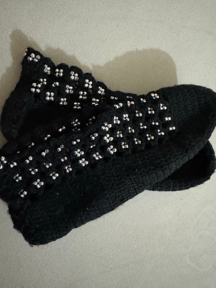 Siyah boncuklu Kadın patik - Görsel 4