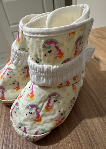 Kız Çocuk Renkli Unicorn Desenli Sıcak Panduf - Görsel 2