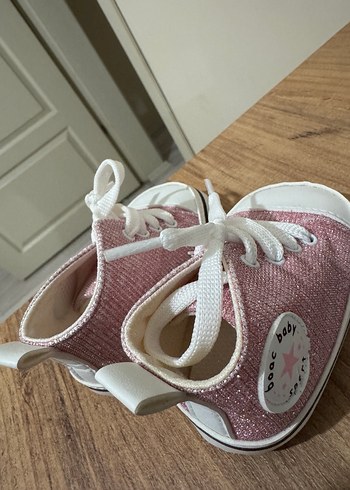 Kız Bebek İlk Adım Pembe Bağcıklı Ayakkabı - Görsel 2