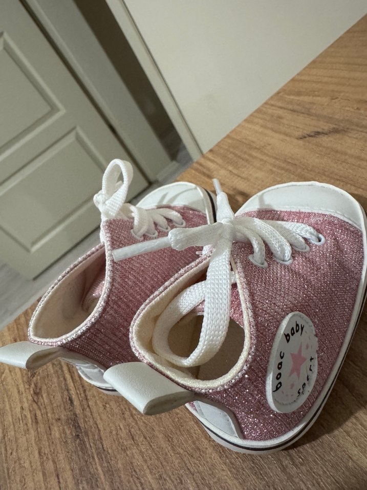 Kız Bebek İlk Adım Pembe Bağcıklı Ayakkabı - Görsel 2