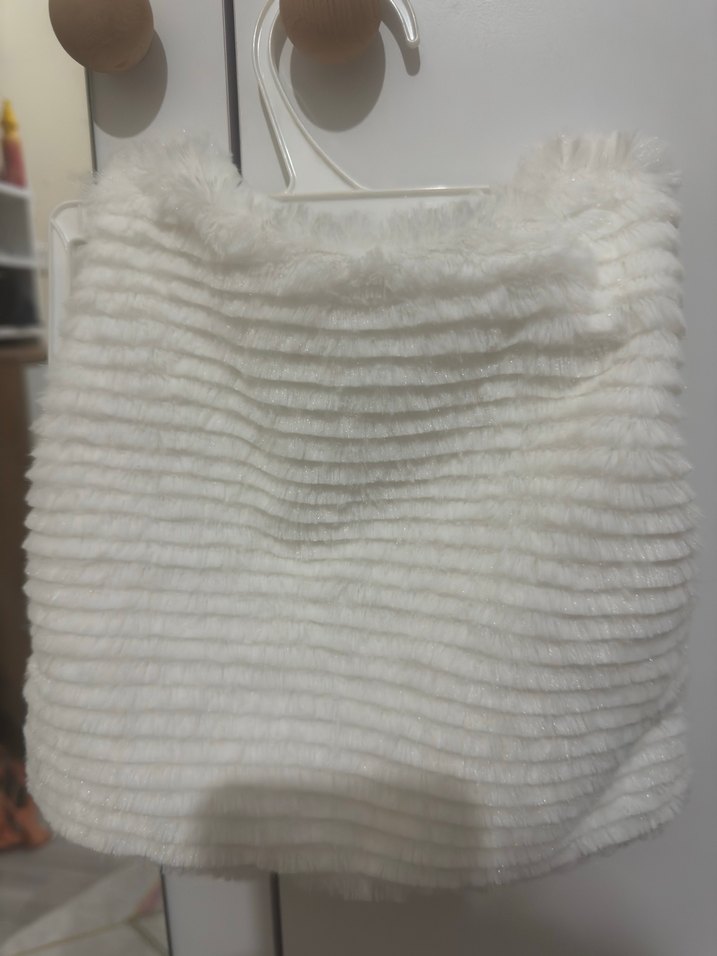 Kız Çocuk Beyaz Kürklü Kolsuz Yelek - Görsel 5