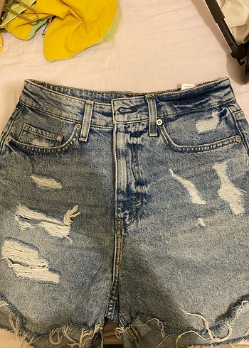 Kadın Mavi  Mini Denim Şort - Görsel 2