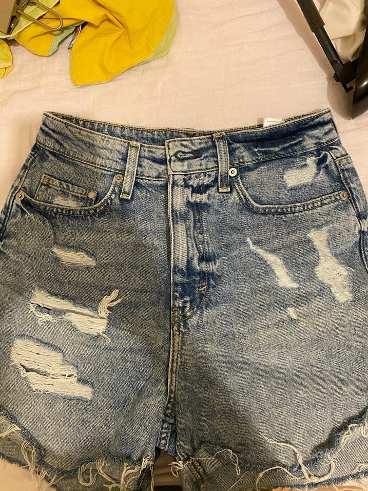 Kadın Mavi  Mini Denim Şort - Görsel 2