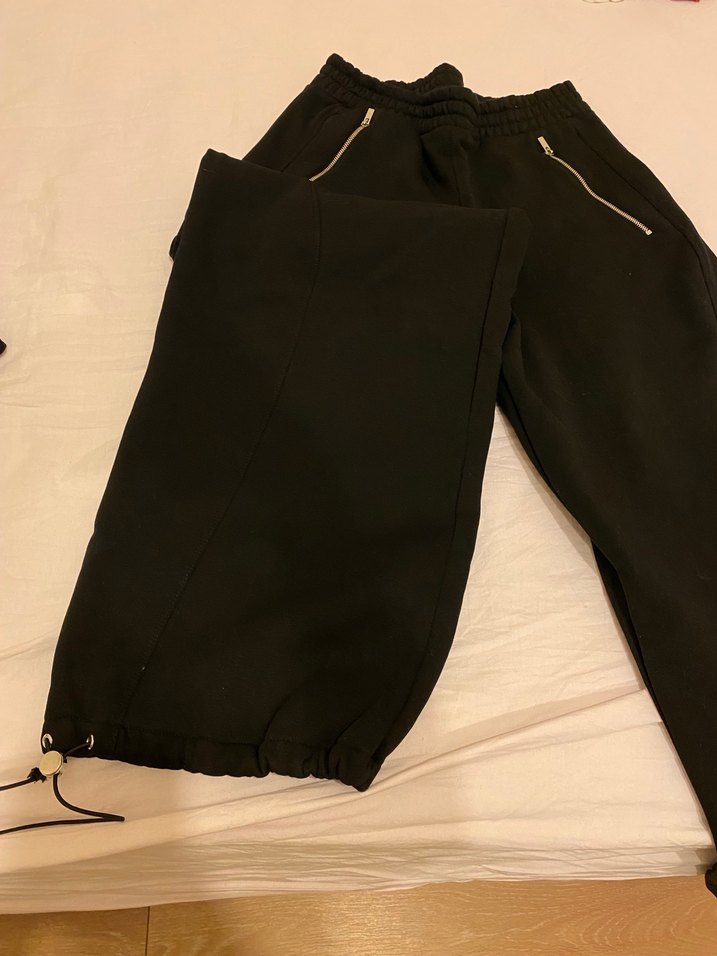 Fermuarlı Siyah Kadın Eşofman Altı - Görsel 2