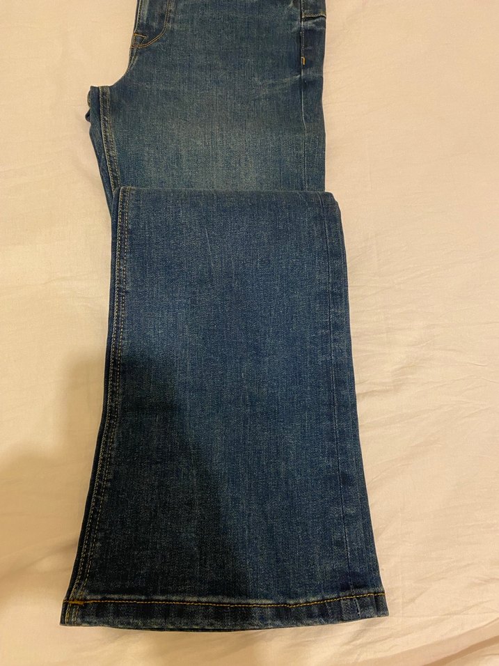 Kadın Mavi Denim Fermuarlı İspanyol paça Jean - Görsel 3