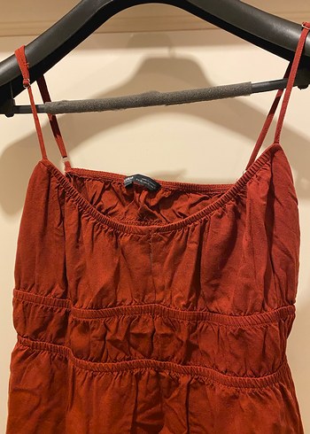 Kırmızı Bohem Midi Keten Elbise - Görsel 2