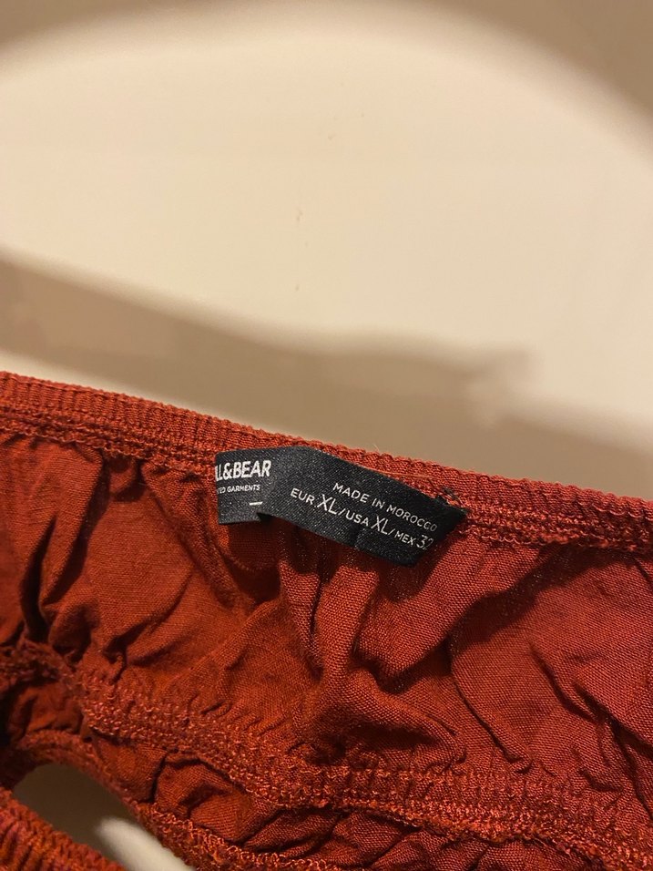 Kırmızı Bohem Midi Keten Elbise - Görsel 3