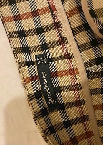 Kahverengi Ekose şort etek - Görsel 3