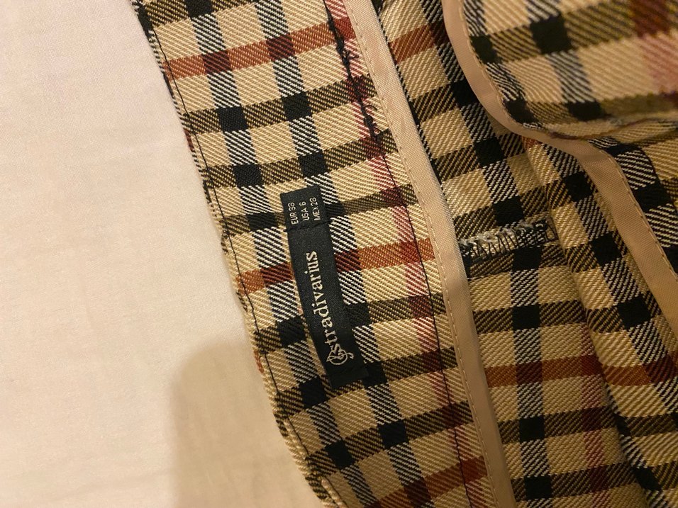 Kahverengi Ekose şort etek - Görsel 3