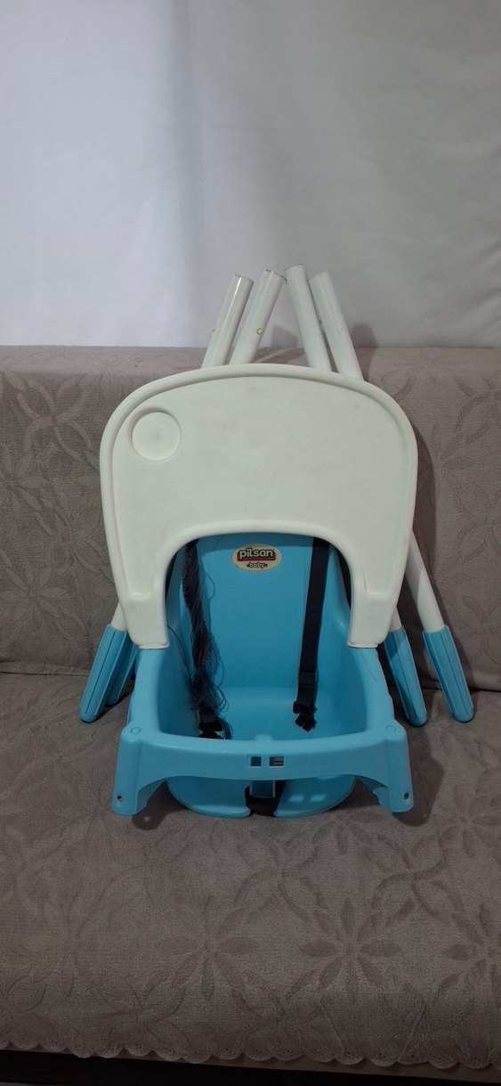 Mavi Pastel Bebek Mama Sandalyesi - Görsel 3