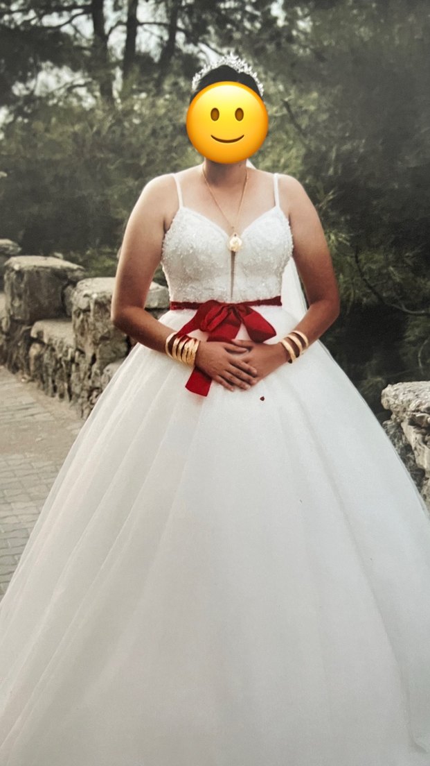 Beyaz Straplez Midi A-Line Gelinlik - Görsel 2