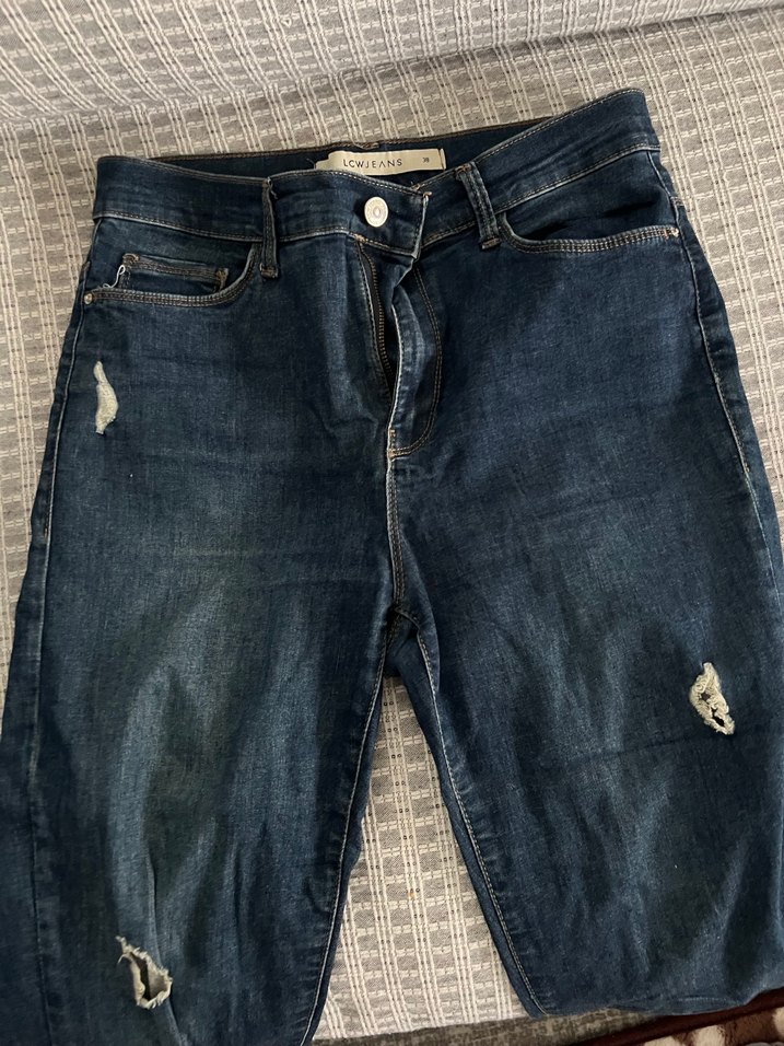 Gri Mavi Kadın Denim Midi Boy Kot - Görsel 2