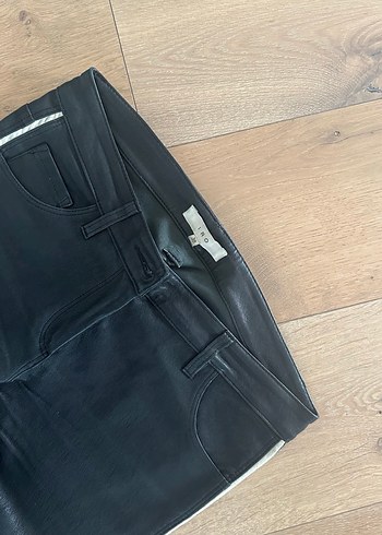 Kadın Siyah Deri Biker Pantolon - Görsel 4