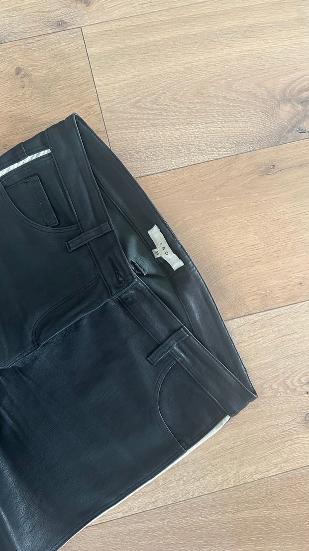 Kadın Siyah Deri Biker Pantolon - Görsel 4