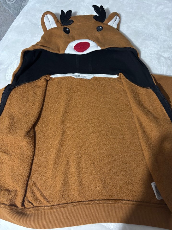 H&M 2-4 yaş uyumlu kapşonlu hırka - Görsel 4