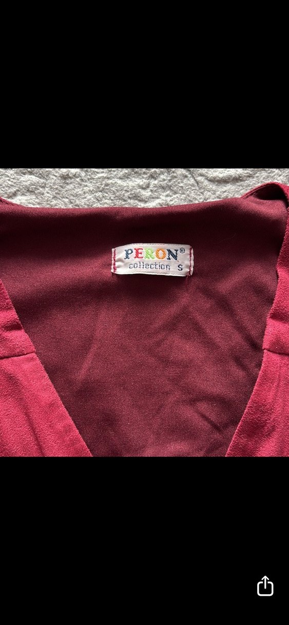 Bordo Uzun Kollu Fırfırlı Uzun Elbise  s beden - Görsel 3