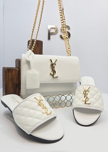 Desenli Zincir Detaylı Deri Çanta - Görsel 3