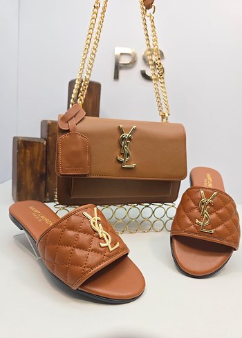 Desenli Zincir Detaylı Deri Çanta - Görsel 5