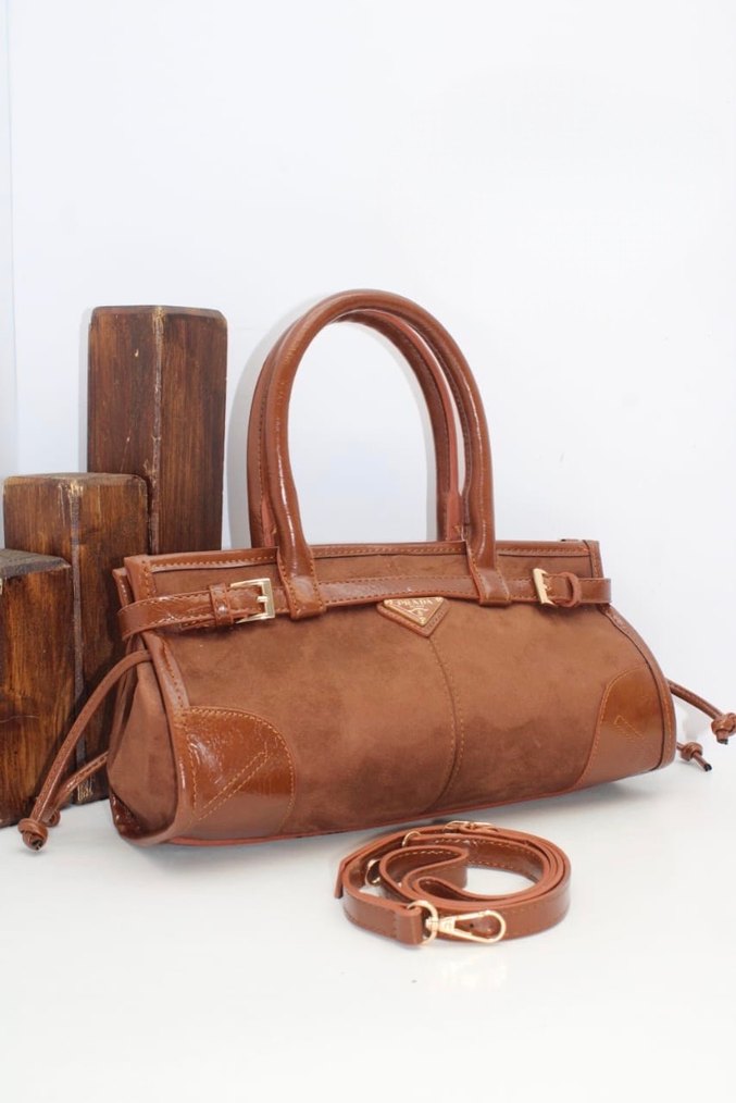 Kadın Süet Tokalı Çanta - Görsel 3