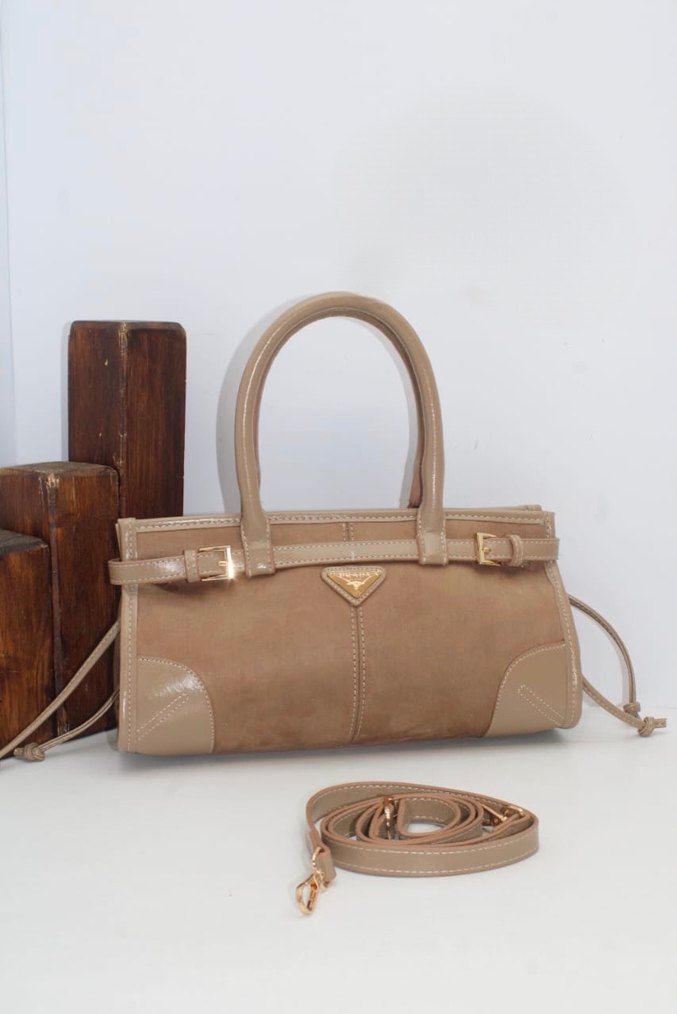 Kadın Süet Tokalı Çanta - Görsel 4