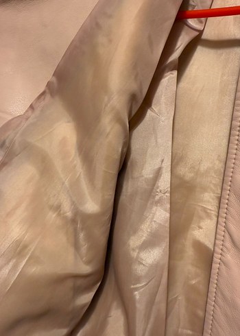 Pudra pembesi Kadın Deri Ceket - Kemer Detaylı - Görsel 6