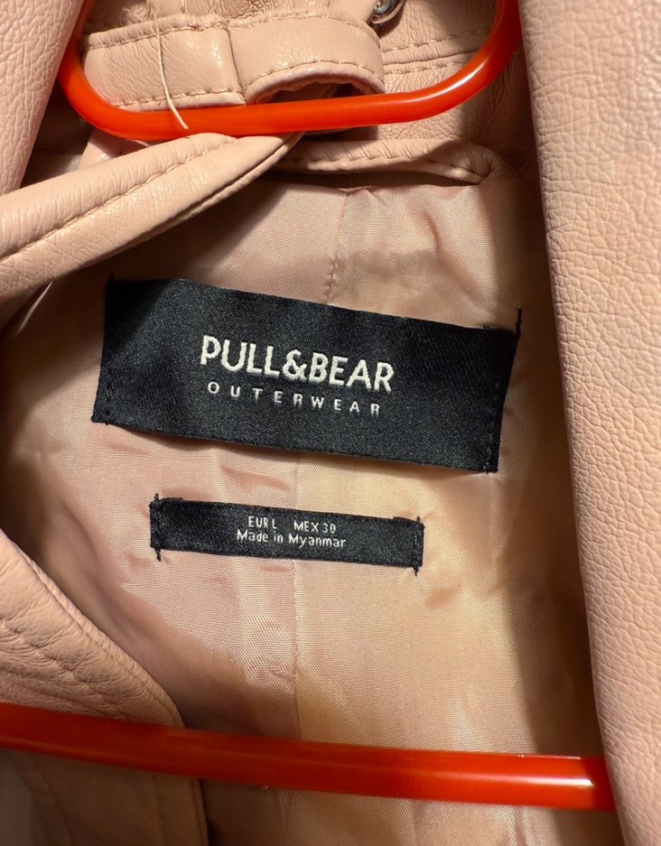 Pudra pembesi Kadın Deri Ceket - Kemer Detaylı - Görsel 5