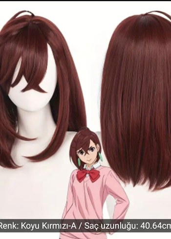 MOMOAYESE Anime Cosplay Peruk Ve Küpe Kolye Set - Görsel 6