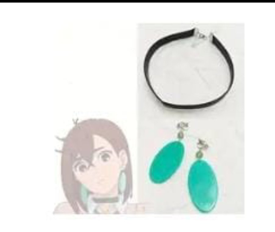 MOMOAYESE Anime Cosplay Peruk Ve Küpe Kolye Set - Görsel 5