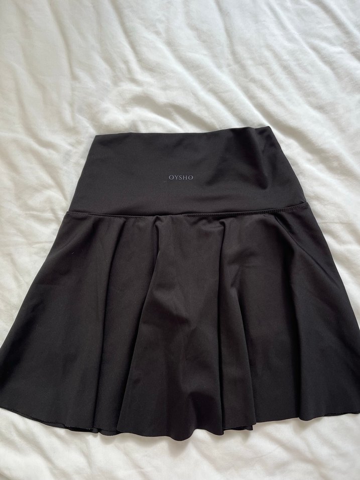 Oysho siyah Pilili Midi Kadın şort Etek - Görsel 2