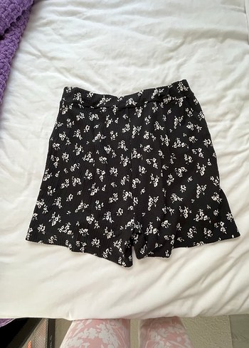 Siyah Çiçekli Midi Mini şort Etek - Görsel 3