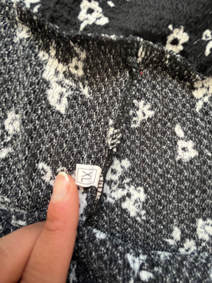 Siyah Çiçekli Midi Mini şort Etek - Görsel 2