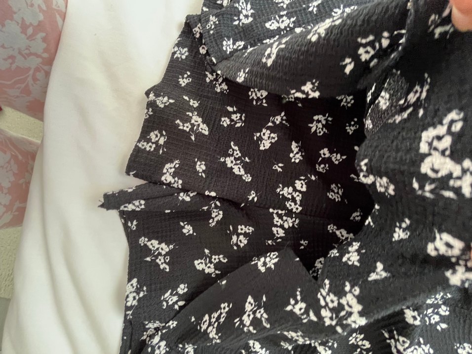 Siyah Çiçekli Midi Mini şort Etek - Görsel 4